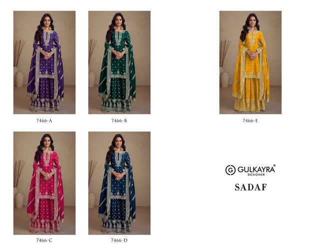 Sadaf By Gulkayra Real Chinon Plazoo Readymade Suits Supplier In India